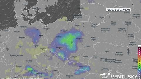 Prognozowane opady w dniach 18-22.04