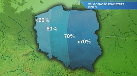 Warunki biometeorologiczne w poniedziałek