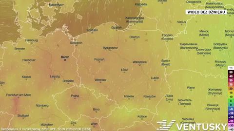 Prognozowana temperatura w kolejnych dniach