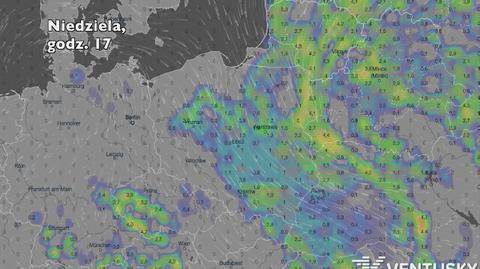 Opady deszczu w ciągu najbliższych pięciu dni (Ventusky.com) | wideo bez dźwięku