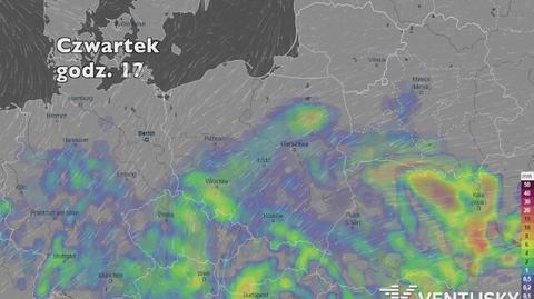 Opady od środy do piątku (ventusky.com | wideo bez dźwięku)