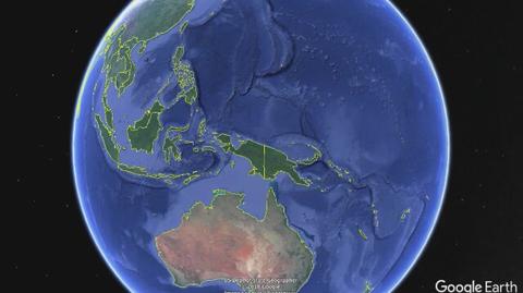 Katastrofalne powodzie w Indonezji (Google Earth)
