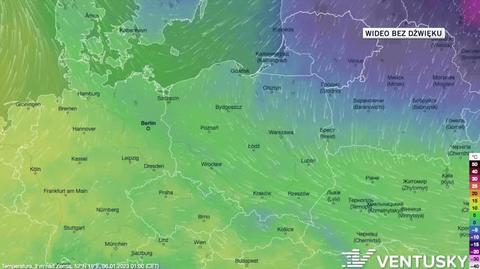 Prognozowana temperatura w dniach 6-10.01