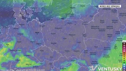 Prognozowane porywy wiatru w najbliższych dniach