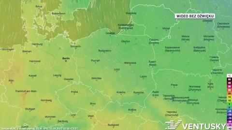 Prognozowana temperatura w dniach 10-14.05