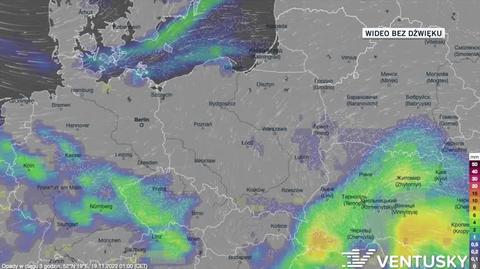 Prognozowane opady w dniach 19-23.11