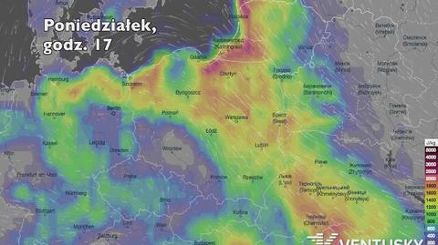 Potencjalne burze w ciągu kolejnych pięciu dni (Ventusky.com | wideo bez dźwięku)