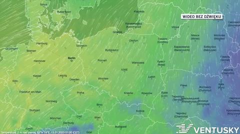 Prognozowana temperatura w kolejnych dniach