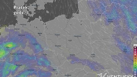 Potencjalne opady w ciągu najbliższych dni (Ventusky.com) | wideo bez dźwięku
