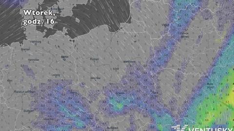 Opady w najbliższych dniach (ventusky.com | wideo bez dźwięku)