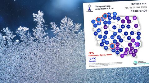 Mroźnie w wielu regionach Polski