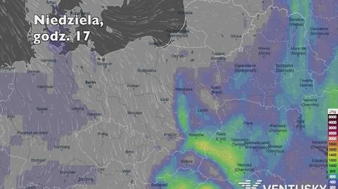 Potencjalne burze w ciągu kolejnych dni (Ventusky.com | wideo bez dźwięku)