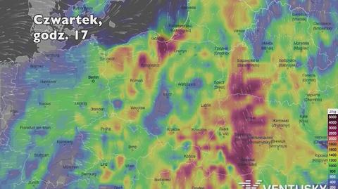 Potencjalne burze w ciągu kolejnych dni (Ventusky.com | wideo bez dźwięku)