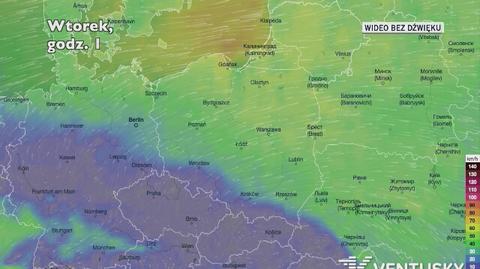 Prognozowane porywy wiatru w najbliższych dniach