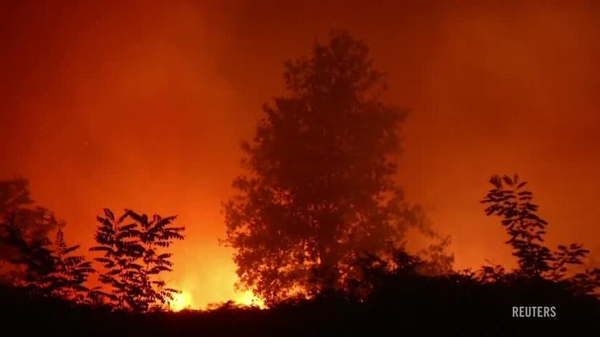 A fire in Landiras, France