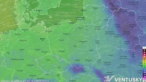 Prognozowana temperatura w kolejnych dniach