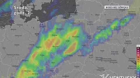 Opady deszczu w ciągu kolejnych pięciu dni (Ventusky.com | wideo bez dźwięku)