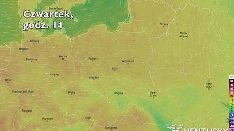 Temperatura w ciągu najbliższych dni (Ventusky.com) | wideo bez dźwięku)