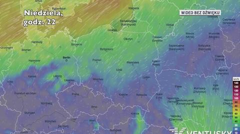 Prognozowane porywy wiatru w kolejnych dniach