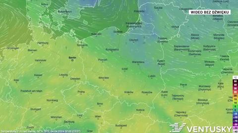 Prognoza temperatury na okres 4-8.04