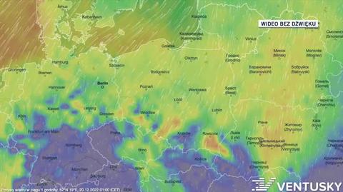 Prognozowane porywy wiatru na najbliższy tydzień