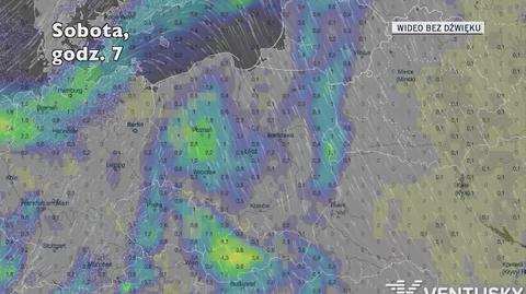 Opady w ciągu kolejnych pięciu dniu (Ventusky.com)