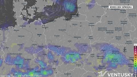 Prognozowane opady w dniach 22-26.11