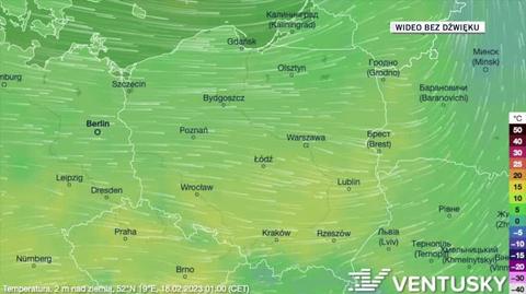 Prognozowana temperatura w kolejnych dniach 