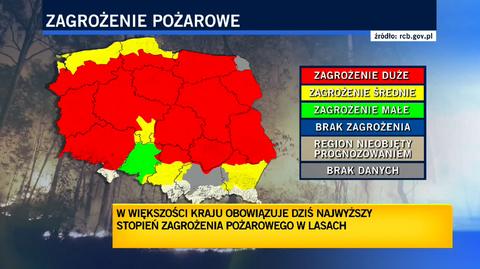 Trzeci stopień zagrożenia pożarowego w Polsce