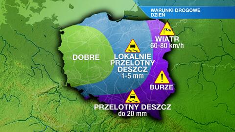 Warunki drogowe w poniedziałek 6.05