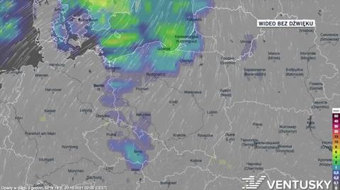 Prognozowane opady w dniach 20-24.10