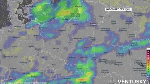 Prognozowane opady w dniach 25-29.07