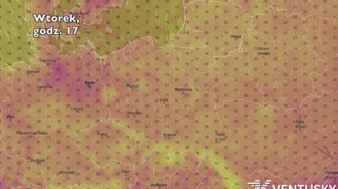 Temperatura w ciągu najbliższych pięciu dni (Ventusky.com) | wideo bez dźwięku