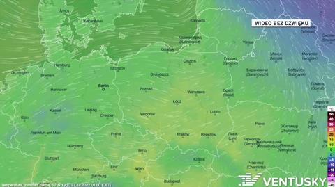 Prognozowana temperatura w dniach 27-31.12