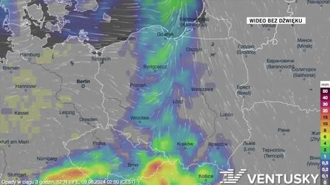 Prognozowane opady w kolejnych dniach