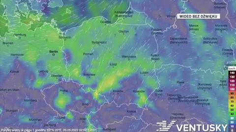 Prognozowane porywy wiatru w kolejnych dniach