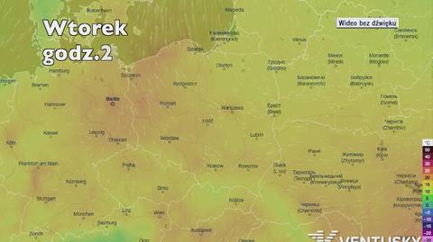 Temperatura w ciągu kolejnych pięciu dni (Ventusky.com | wideo bez dźwięku)