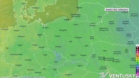 Prognozowana temperatura w dniach 14-18.11