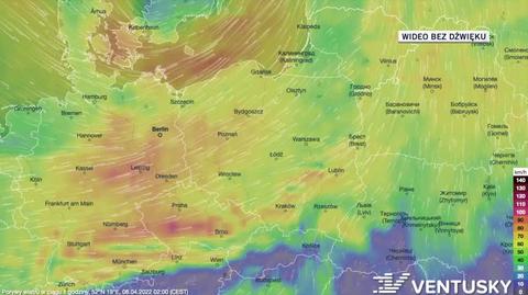 Prognoza porywów wiatru na kolejne dni