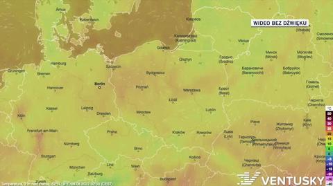 Prognozowana temperatura w dniach 9-13.08