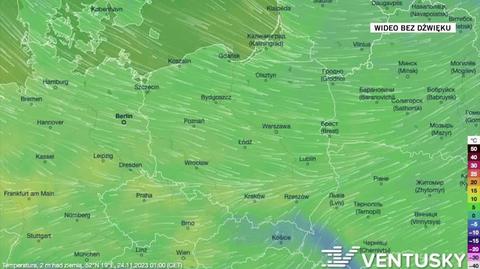 Prognozowana temperatura w dniach 24-28.11