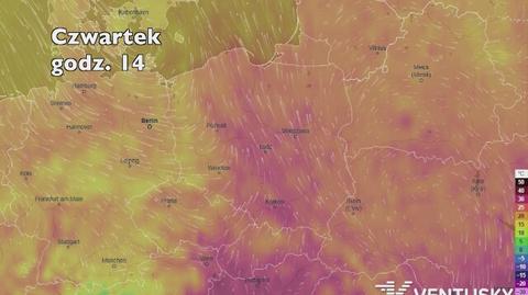 Temperatura w najbliższych dniach (ventusky.com | wideo bez dźwięku)