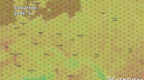 Temperatura w ciągu najbliższych pięciu dni (Ventusky.com) | wideo bez dźwięku