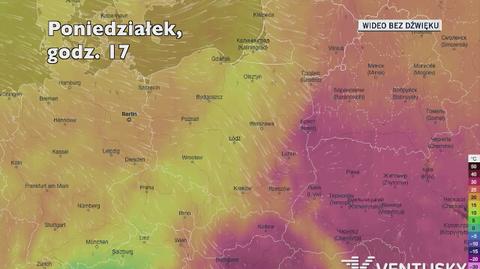 Temperatura w ciągu najbliższych pięciu dni (Ventusky.com) | wideo bez dźwięku