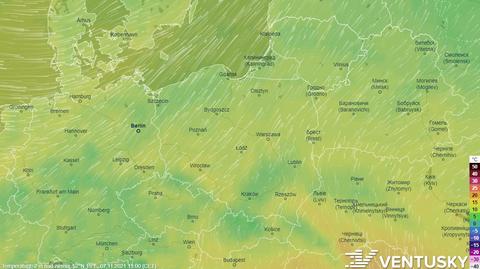 Prognozowana temperatura w dniach 4-8.11