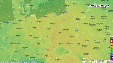 Prognoza temperatury na okres 31.03-04.04