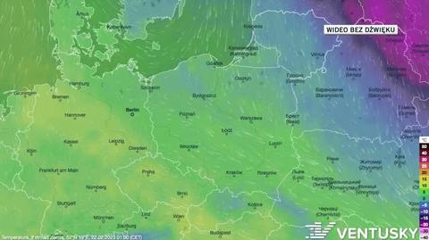 Prognozowana temperatura w dniach 22-26.02