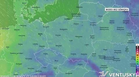 Prognozowana temperatura w dniach 13-17.03