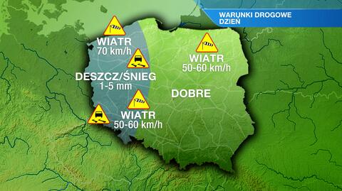 Warunki drogowe w poniedziałek 19.12