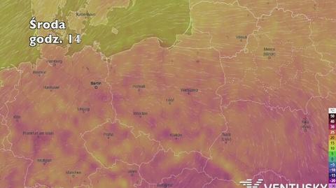 Temperatura w najbliższych dniach (ventusky.com | wideo bez dźwięku)